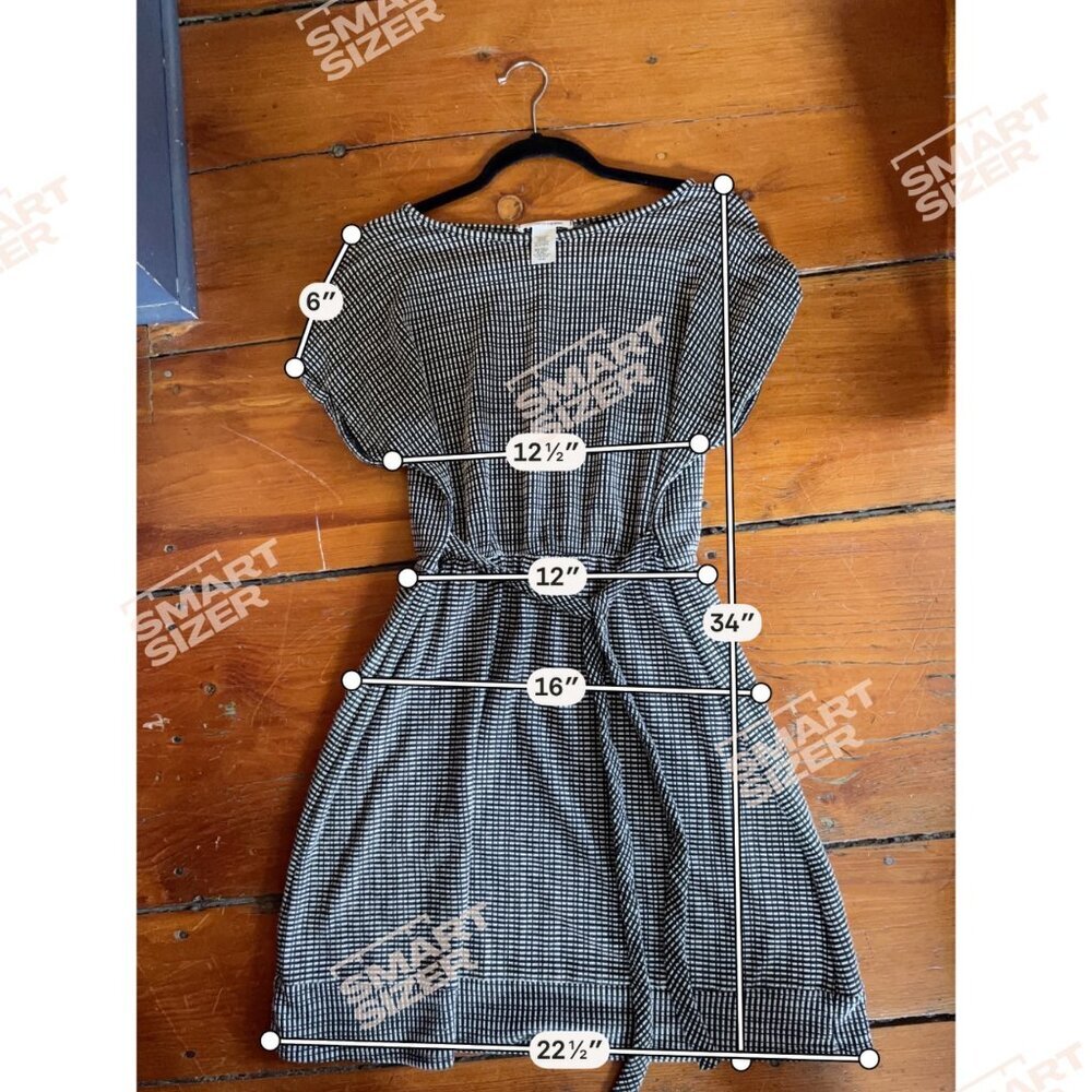 Caution to the Wind | Black & White Checked Belted Mini Dress Size Large - Picture 5 of 5